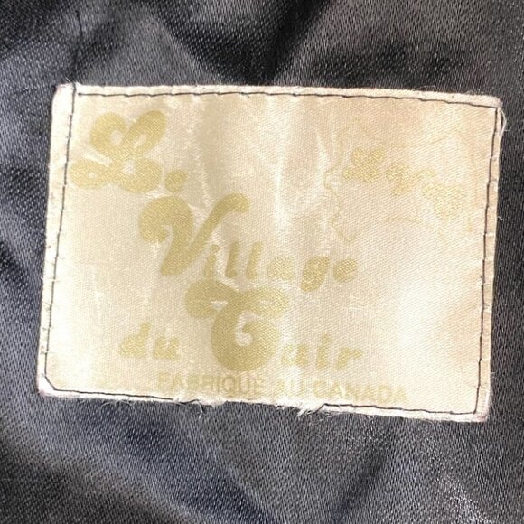 Vintage Le Village Du Cuir Black 80s 90s Oversized Batwing Leather Jacket L - Picture 7 of 16